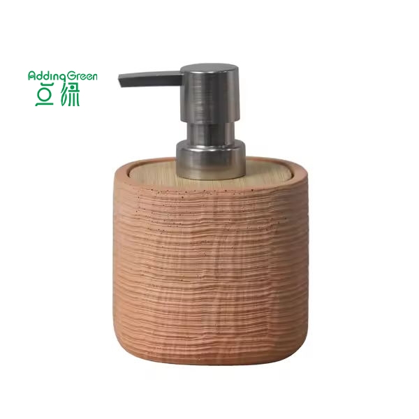 Modern European Style Household 5 Pieces Bamboo Lid Concrete Bathroom Sets