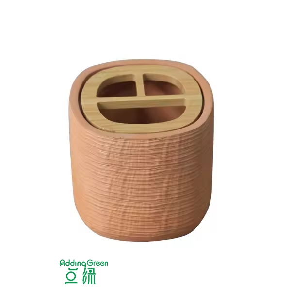 Modern European Style Household 5 Pieces Bamboo Lid Concrete Bathroom Sets