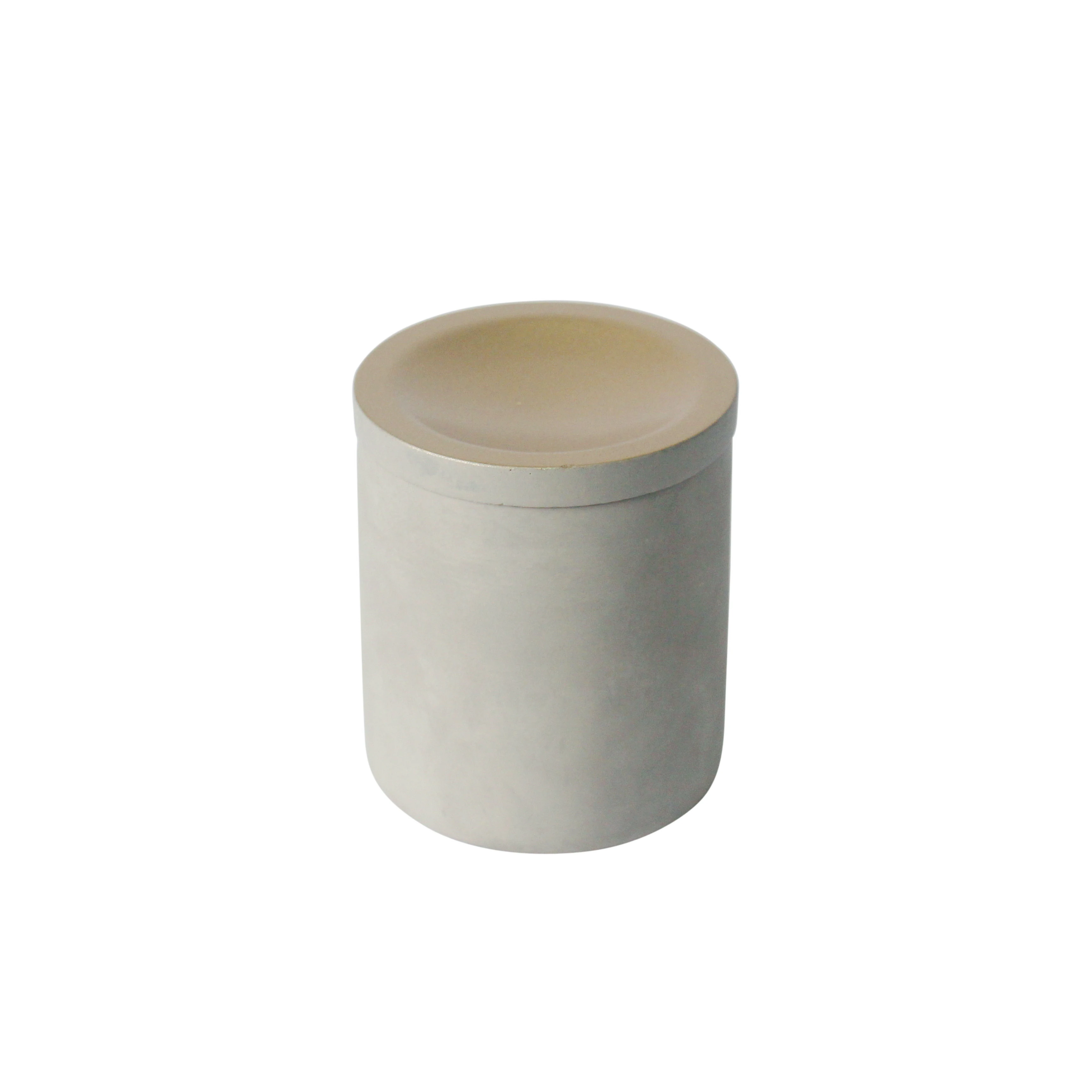 Custom logo and shape support cement/concrete marble effect luxury cylinder wax candle jar with lid