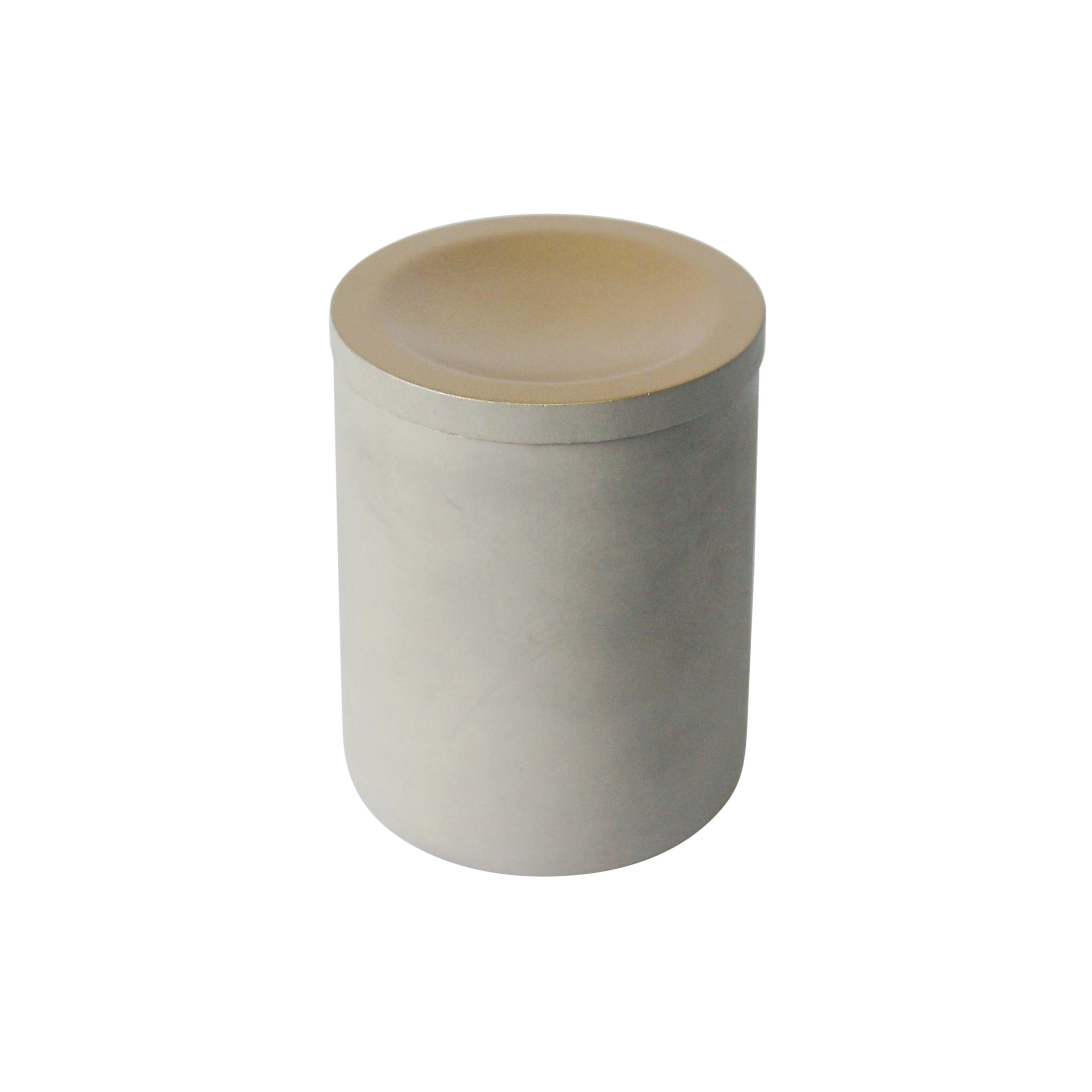 Custom logo and shape support cement/concrete marble effect luxury cylinder wax candle jar with lid