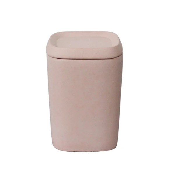 Custom logo and shape support  eco-freinedly cement/concrete wax squre candle jar with lid