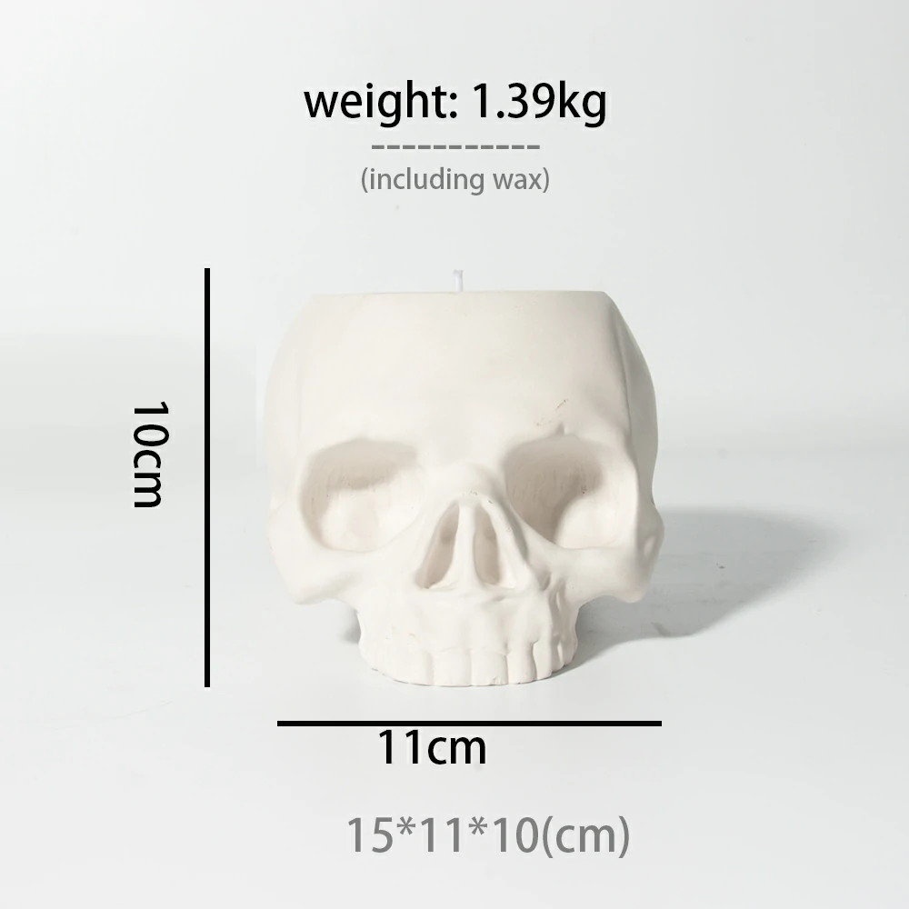 Cement Concrete Stone Design Skull Shape Candle Jar For Candle Making Wholesale Custom Empty Nordic Concrete Frosted Candle Jars