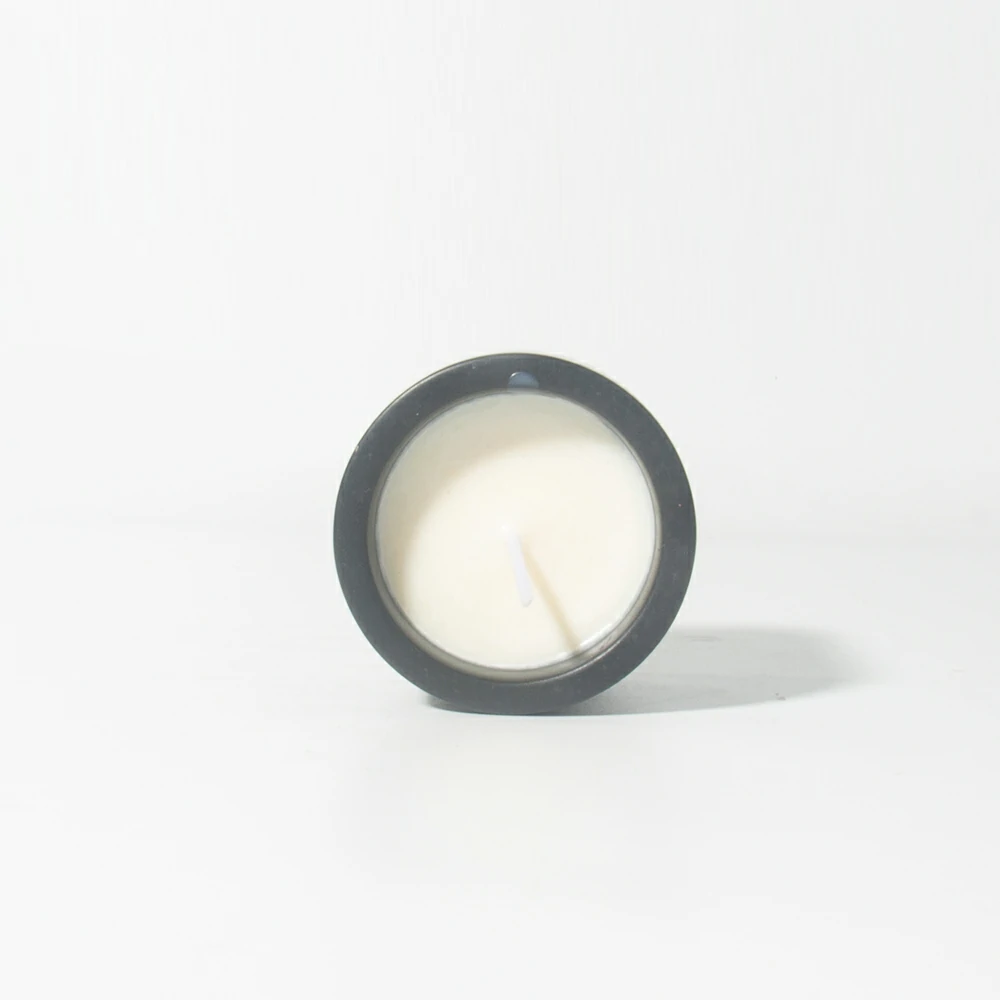 Eco-friendly Round Shape Mini Cement Candle Container Black Concrete Candle Jar