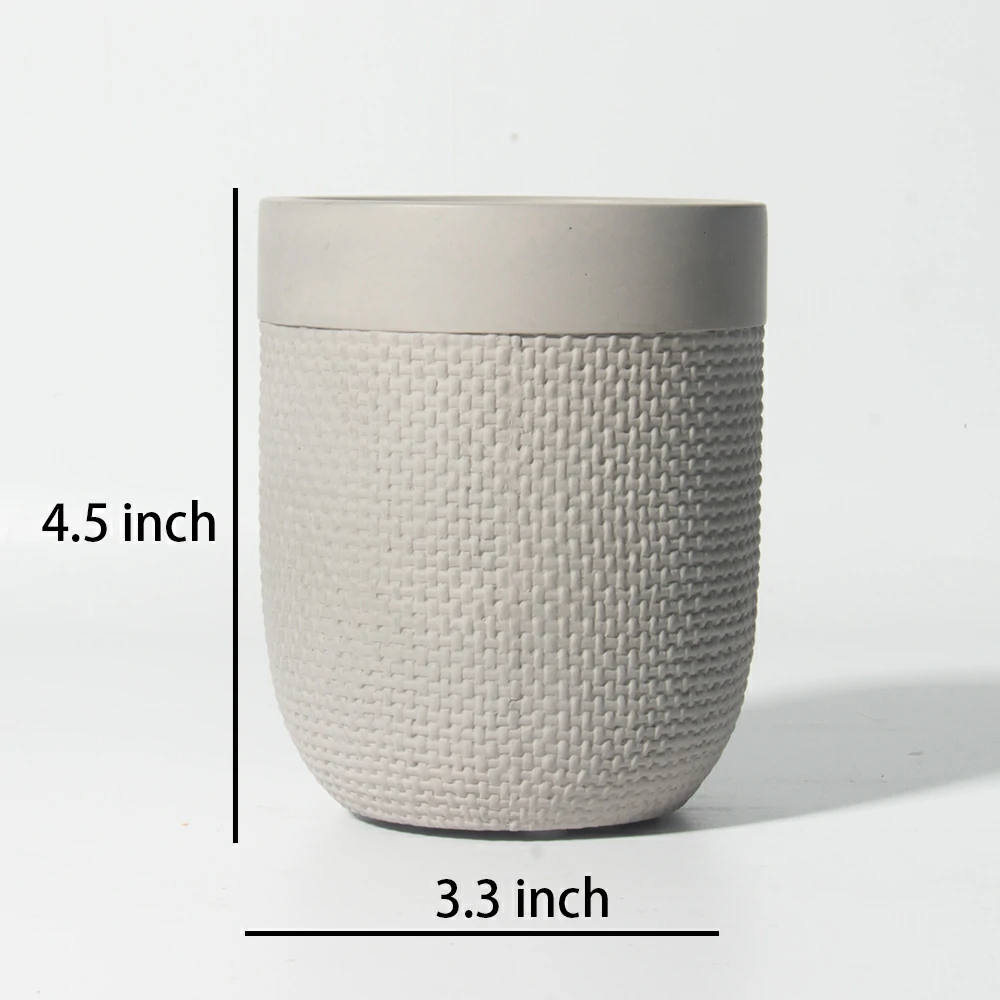  Wholesale Empty unique woven pattern surface texture candle jar home decor concrete candle holder for scented candles making