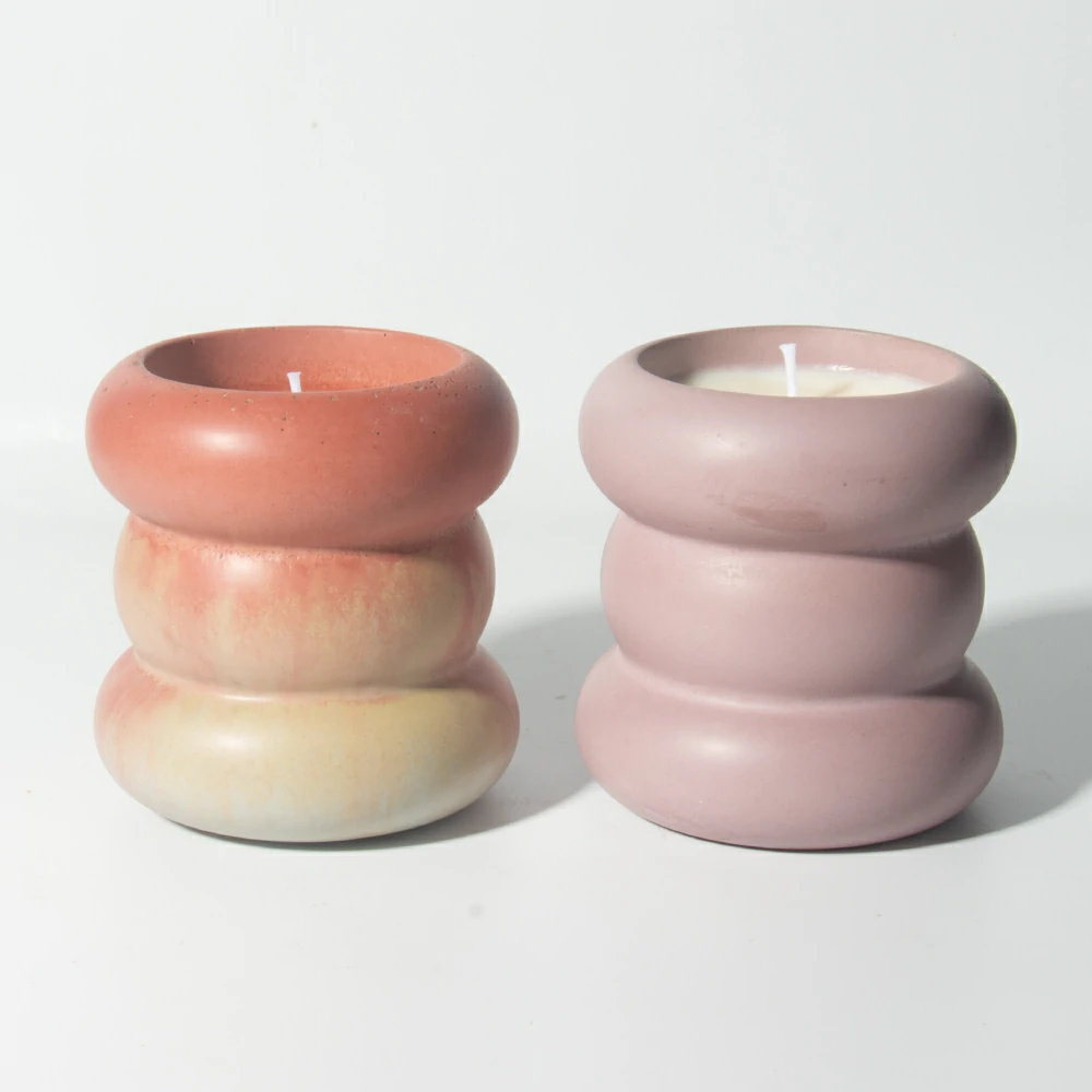 Empty Exclusive Label Colorful Candle Container Vessels Empty Concrete/Cement Jars For Candles Luxury Candle Jar Wholesale