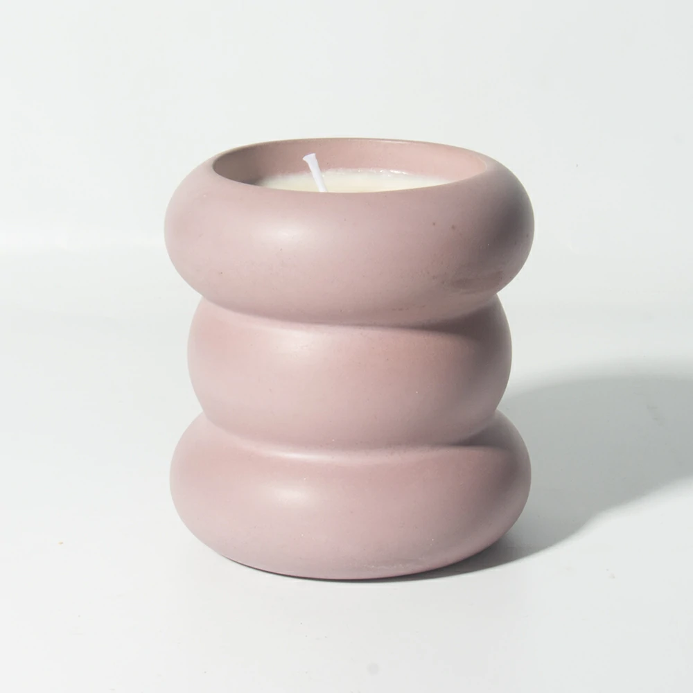 Empty Exclusive Label Colorful Candle Container Vessels Empty Concrete/Cement Jars For Candles Luxury Candle Jar Wholesale