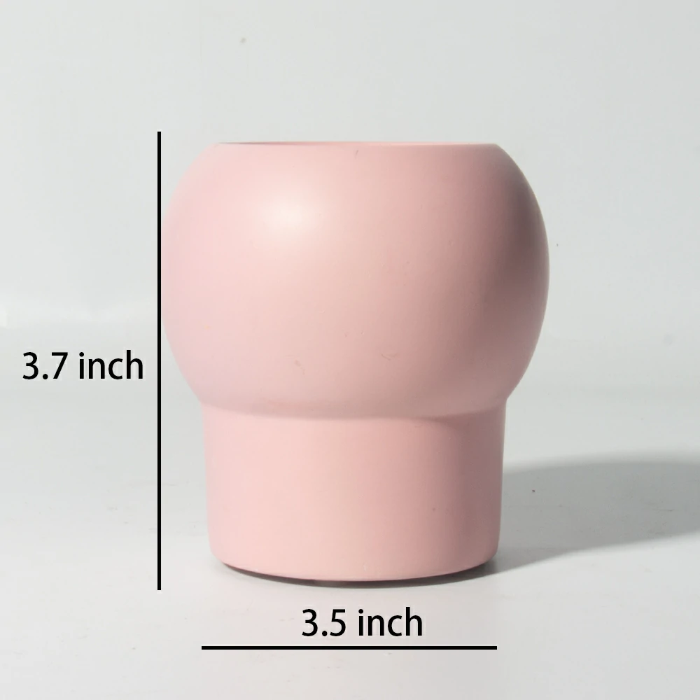 Fashion design cement/concrete natural materials smooth surface grey and pink color for choosing candle container scents wax candle jars for hotel and home decorations