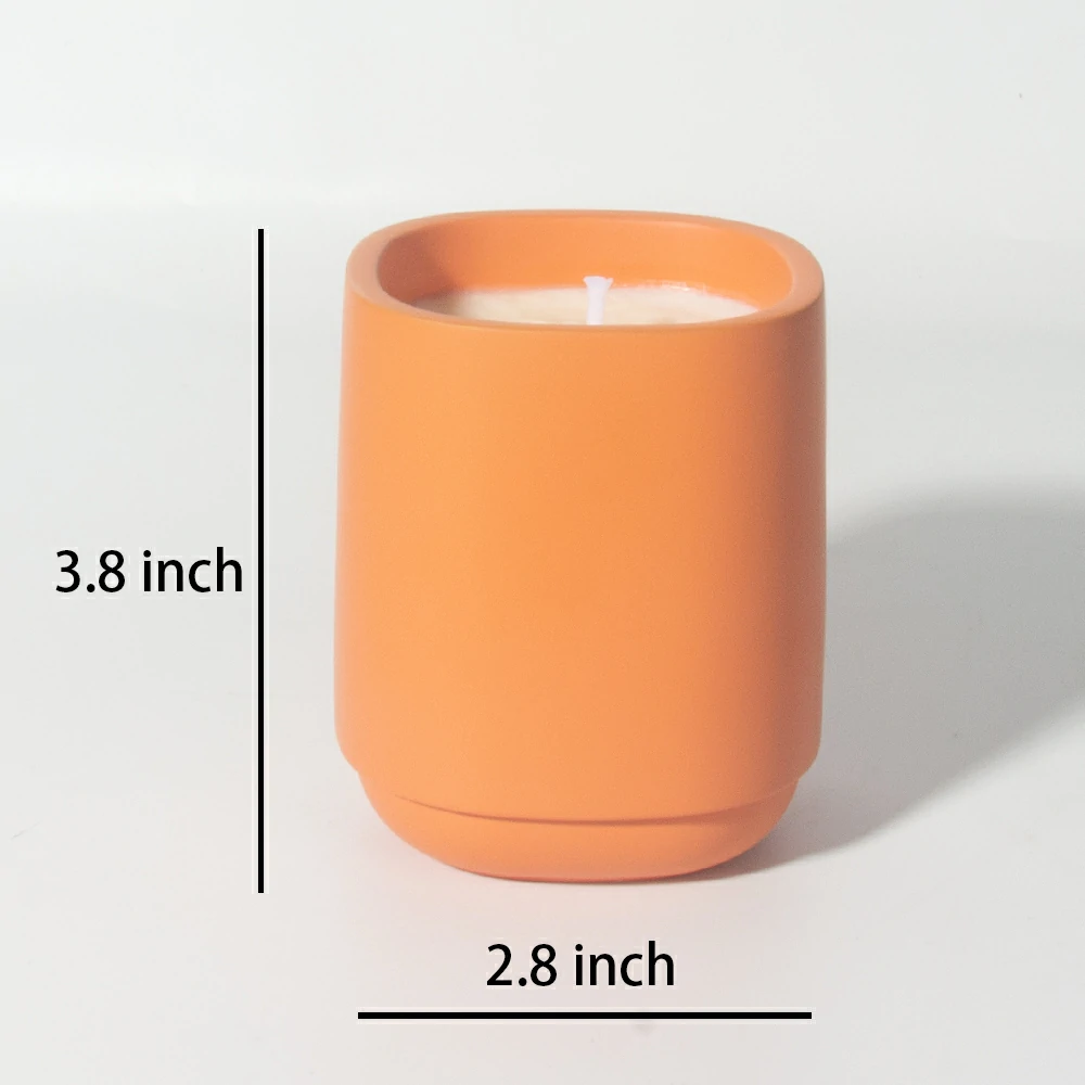 Fashion design cement/concrete natural materials smooth surface multi color for choosing candle container scents wax candle jars