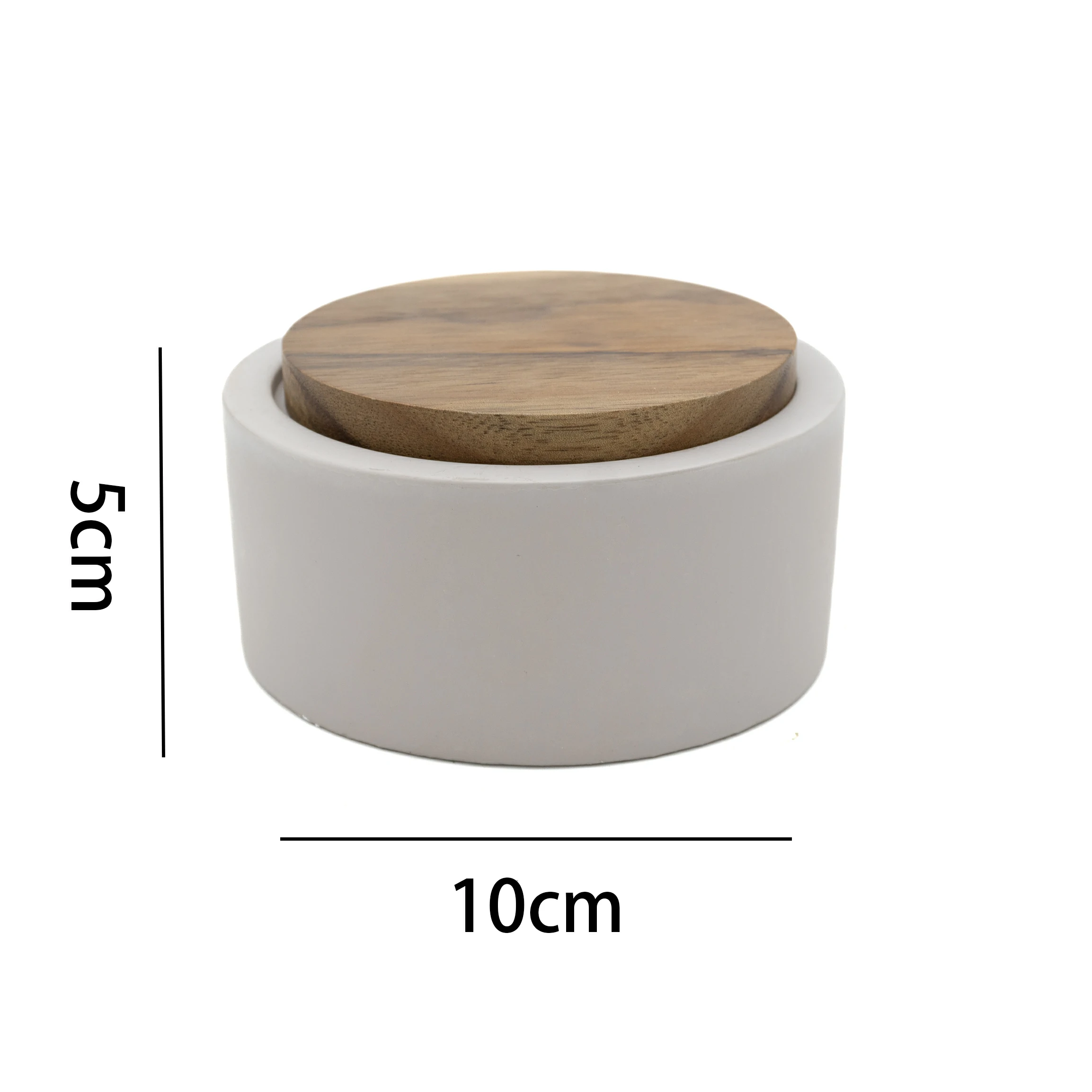 Custom logo supporting cylinder cement/concrete candle container  wax candle jar with wood lid for hotel and home decorations