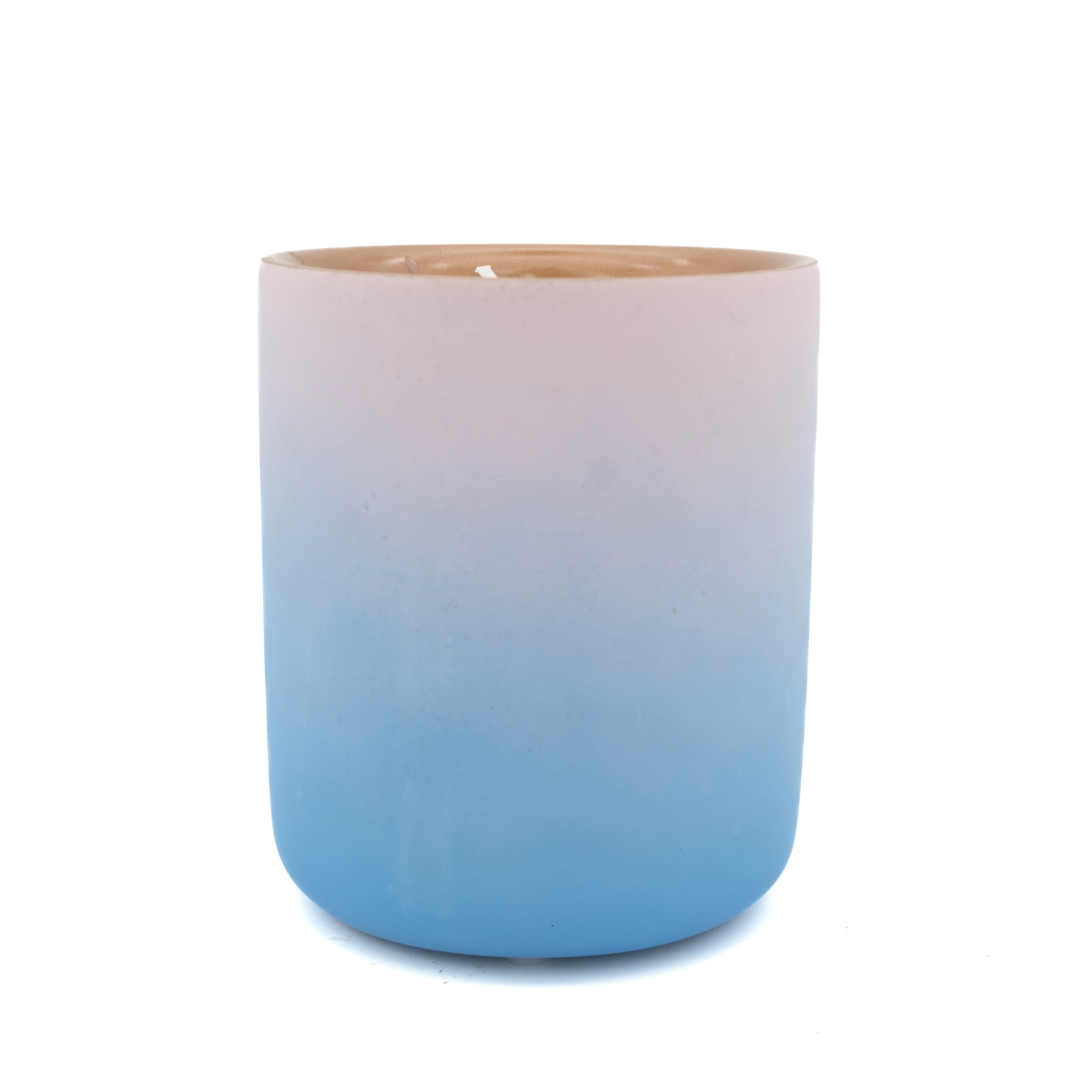 Custom engraved logo supporting eco-friendly material cement/concrete blue and pink gradient empty candle jars for home decorations