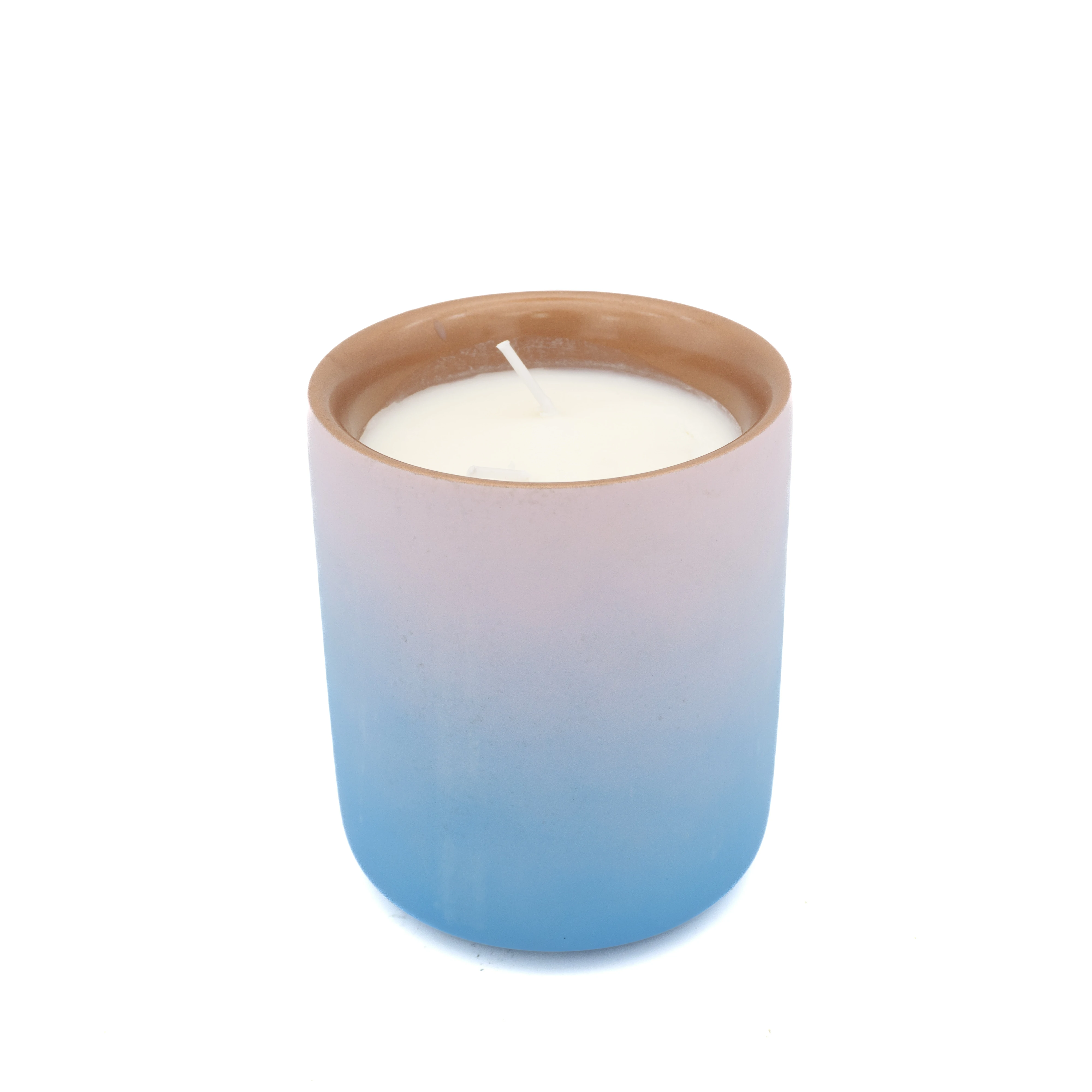 Custom engraved logo supporting eco-friendly material cement/concrete blue and pink gradient empty candle jars for home decorations