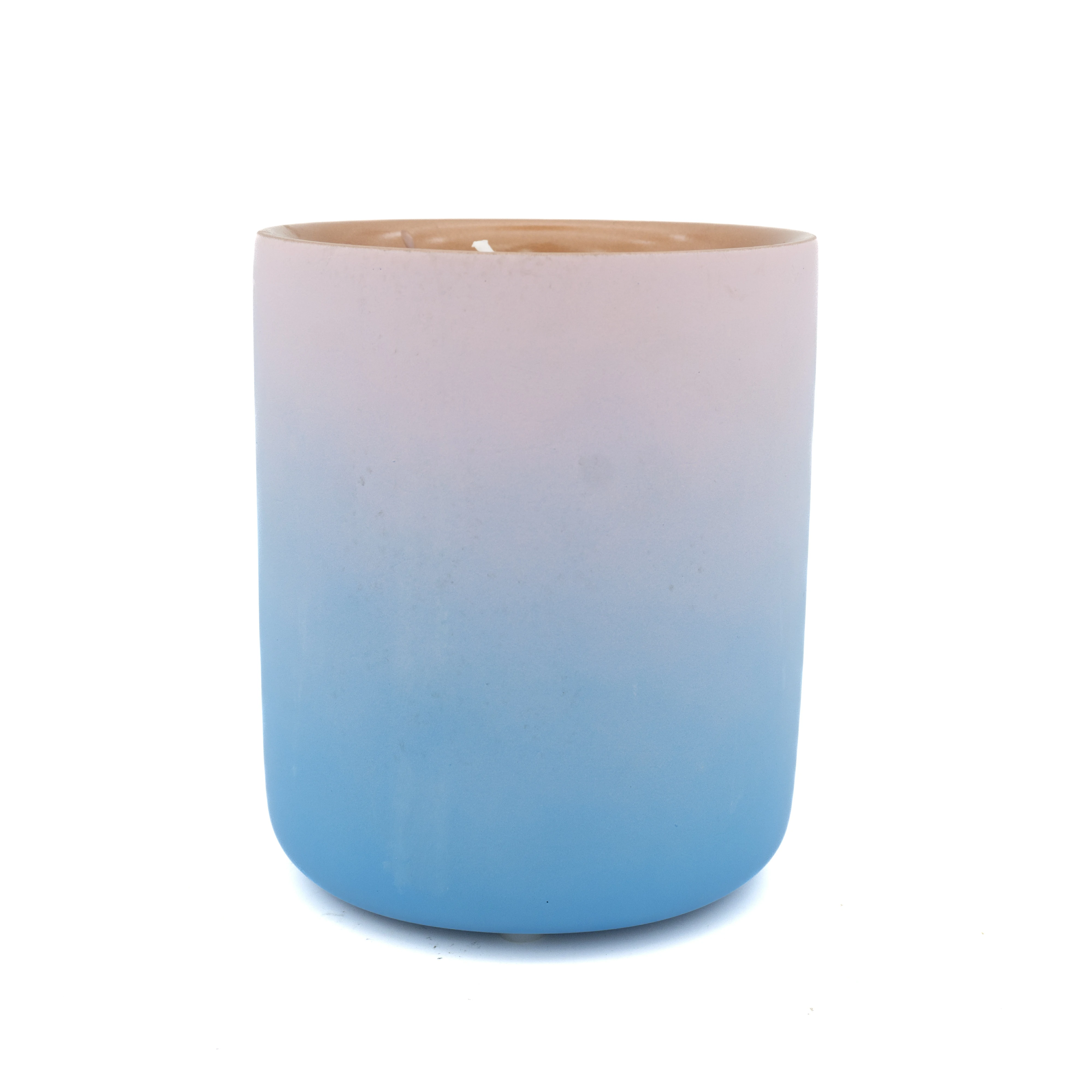 Custom engraved logo supporting eco-friendly material cement/concrete blue and pink gradient empty candle jars for home decorations