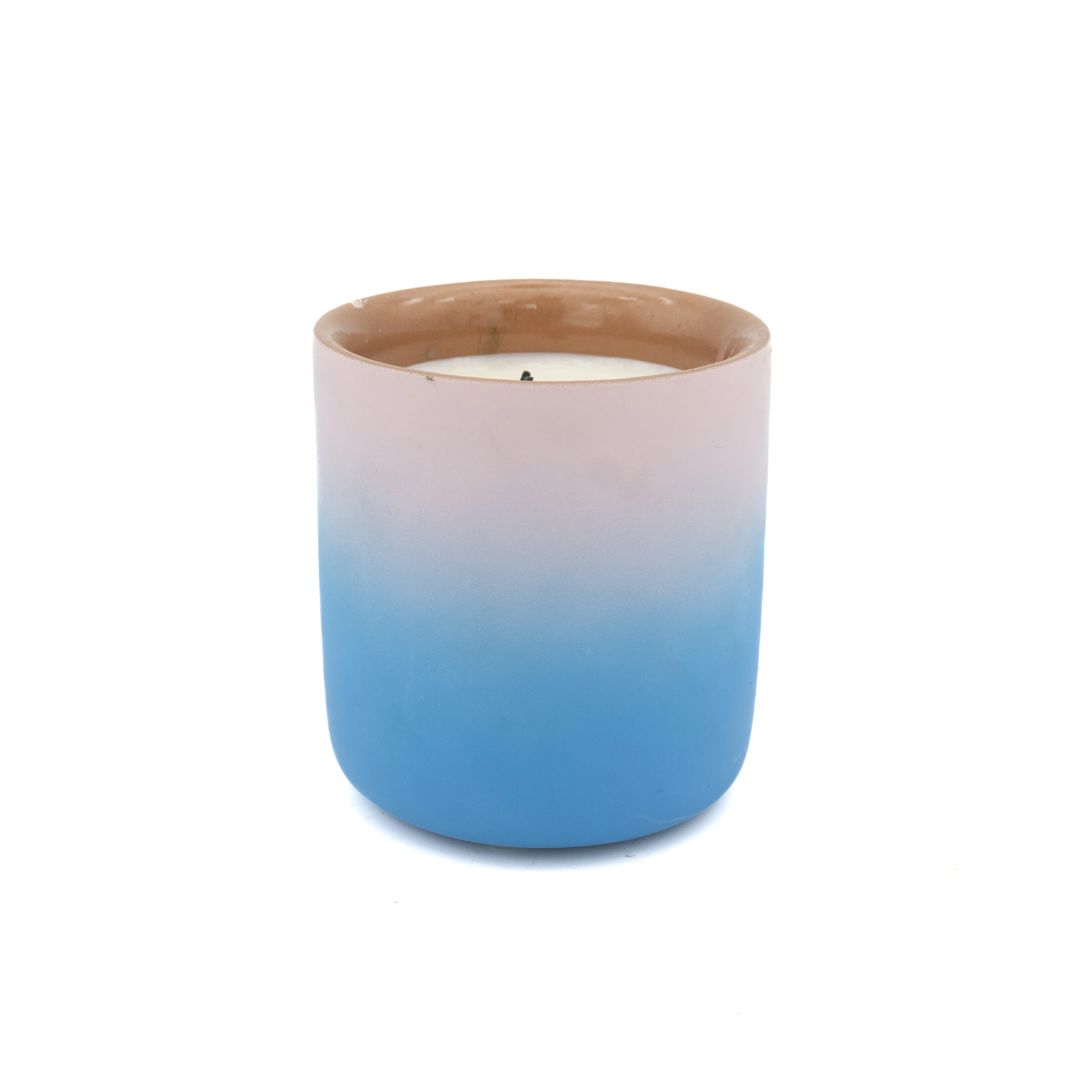 Custom engraved logo supporting eco-friendly material cement/concrete blue and pink gradient empty candle jars for home decorations