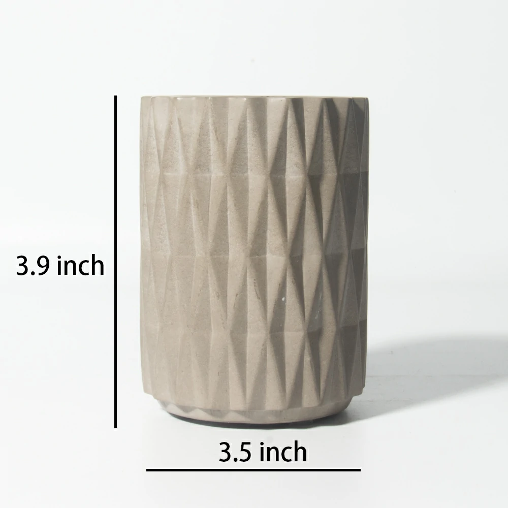 Moden argyle design cement/concrete light grey natural materials scents wax candle jars canlde container