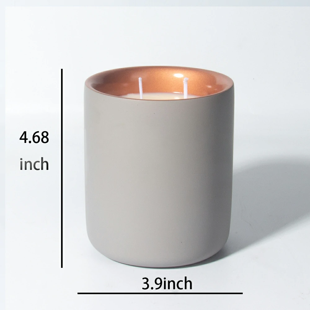 Custom logo and color support luxury design eco-friendly material cement/concrete scents wax candle container and gold candle jars