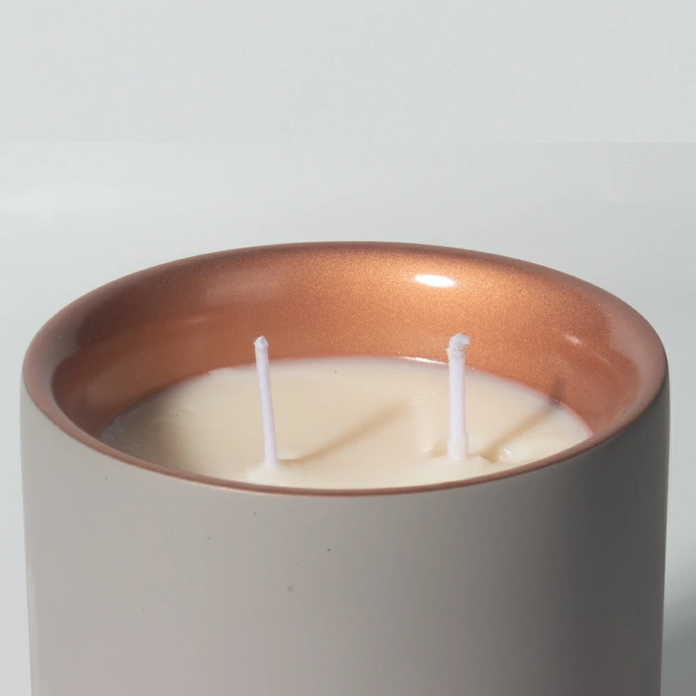 Custom logo and color support luxury design eco-friendly material cement/concrete scents wax candle container and gold candle jars