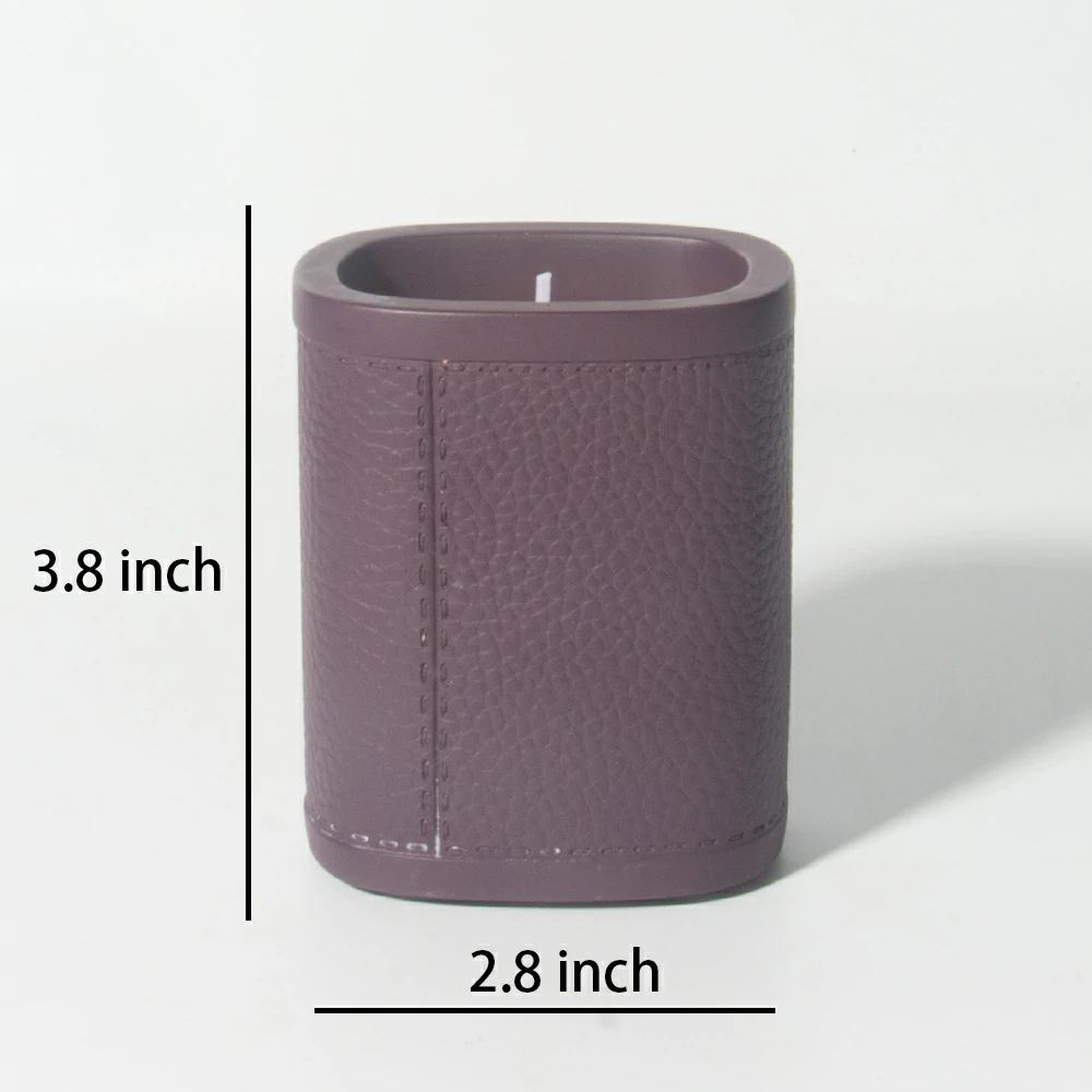 Modern design wood surface cement/concrete scents wax candle container and candle jar for home decoration