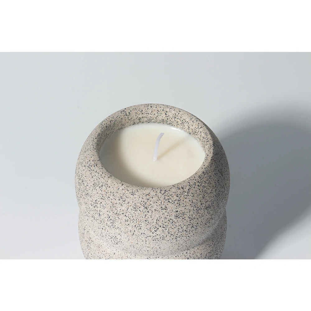 Custom logo and shape support  eco-freinedly cement/concrete wax candle jar for scents canlde making