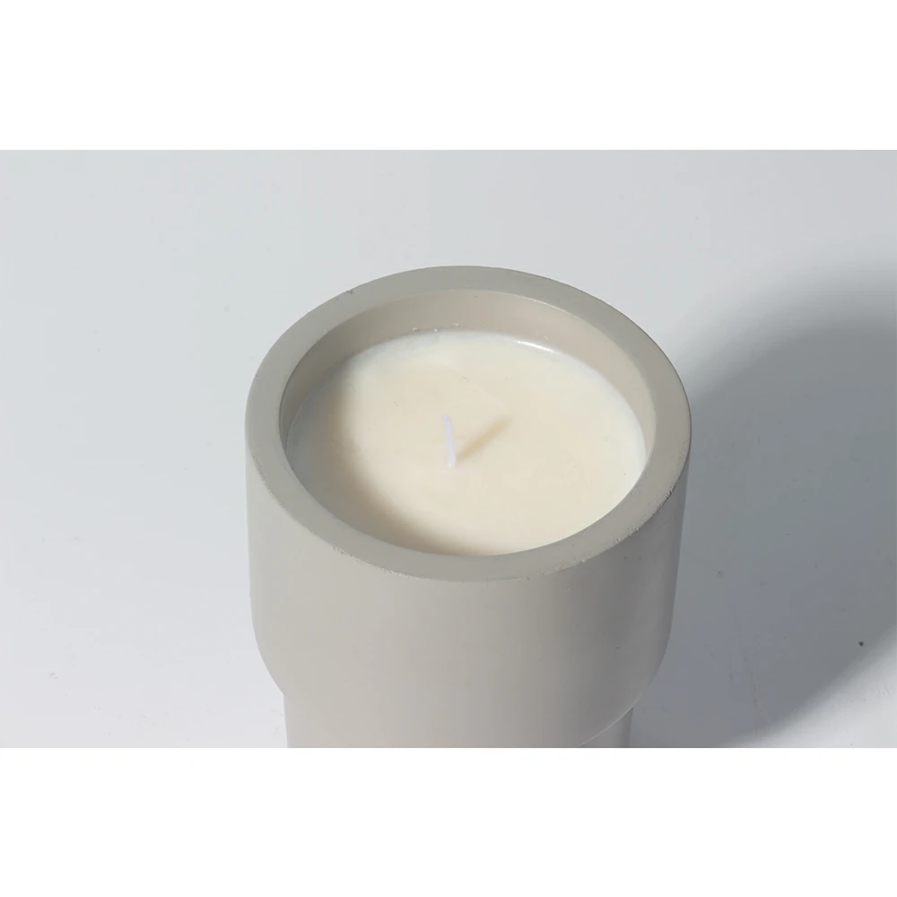 Custom logo and shape support  eco-freinedly cement/concrete wax candle jar for scents canlde making