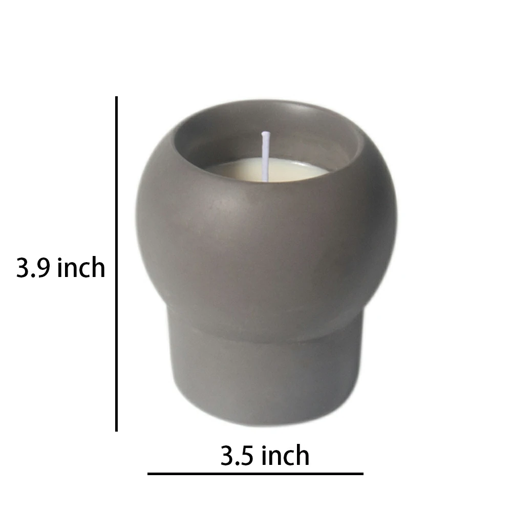 Custom logo and shape support  eco-freinedly cement/concrete wax candle jar for scents canlde making