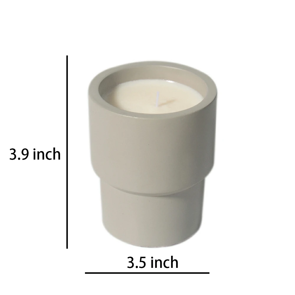 Custom logo and shape support  eco-freinedly cement/concrete wax candle jar for scents canlde making