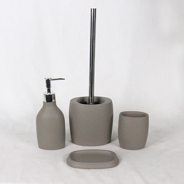 4 Pieces Elegant Concrete Bathroom Accessories Luxury Set for Home and Hotel Designed for Style and Comfort