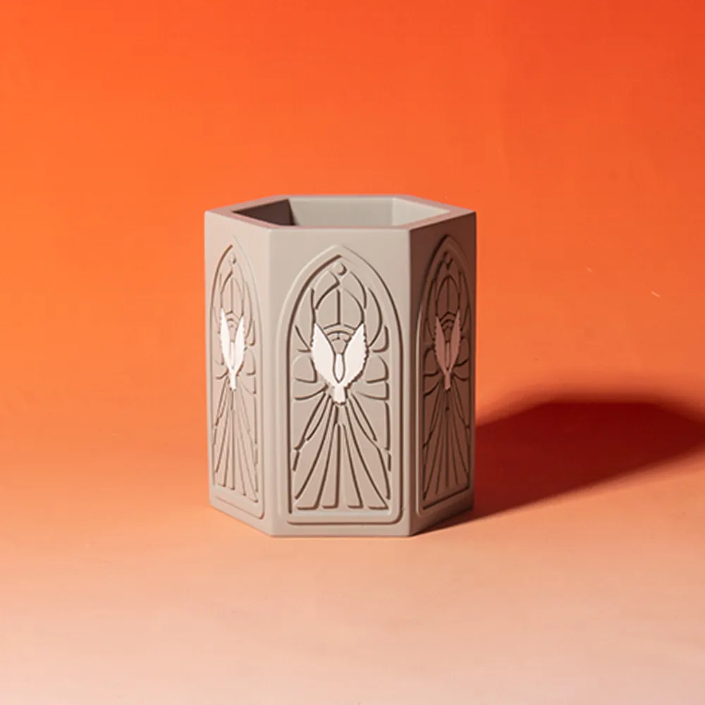 New Product Popularity Custom Embossed Logo Concrete Cement Empty Candle Jar Cylindrical Diamond Shape and Candle Vessels