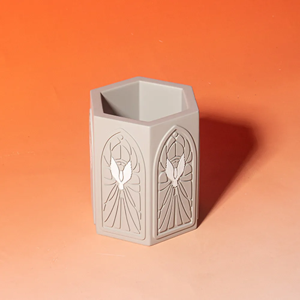 New Product Popularity Custom Embossed Logo Concrete Cement Empty Candle Jar Cylindrical Diamond Shape and Candle Vessels