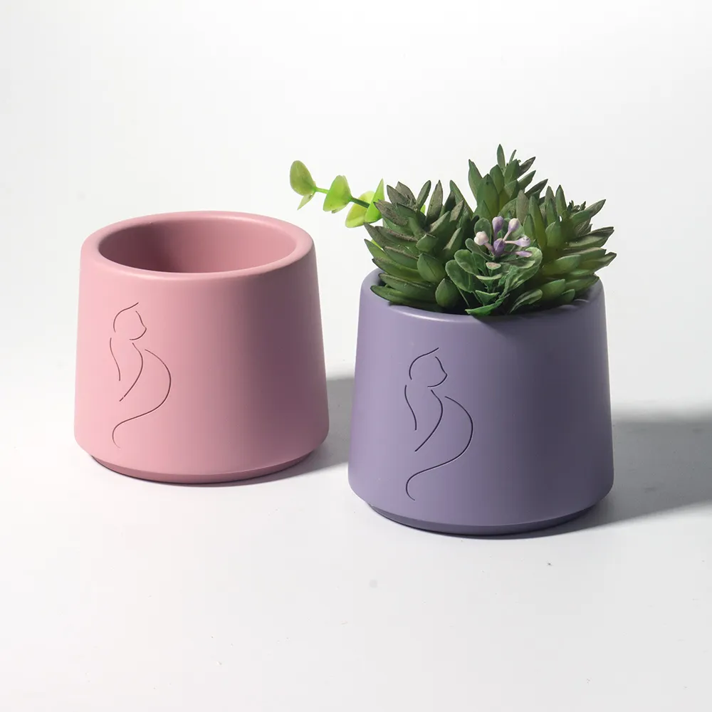 Hot Selling Merlin Living Plant Pot Custom Logo Modern design Elegant Garden Home Decoration For Cement Concrete Flower Pots