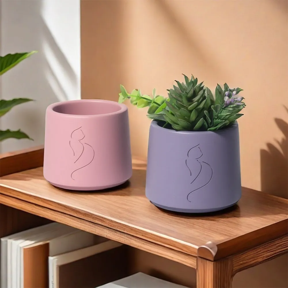 Hot Selling Merlin Living Plant Pot Custom Logo Modern design Elegant Garden Home Decoration For Cement Concrete Flower Pots