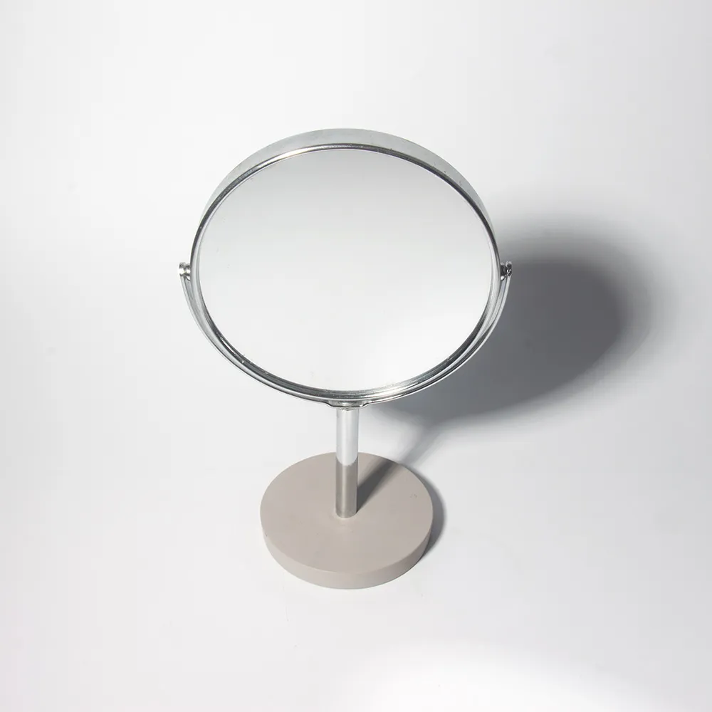 Hot Selling Table Double-Sided Mirror Concrete Base Standing Cement Round Makeup Mirror Base Single Base