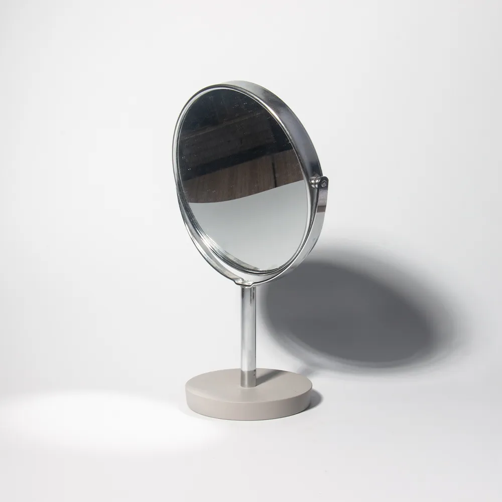 Hot Selling Table Double-Sided Mirror Concrete Base Standing Cement Round Makeup Mirror Base Single Base