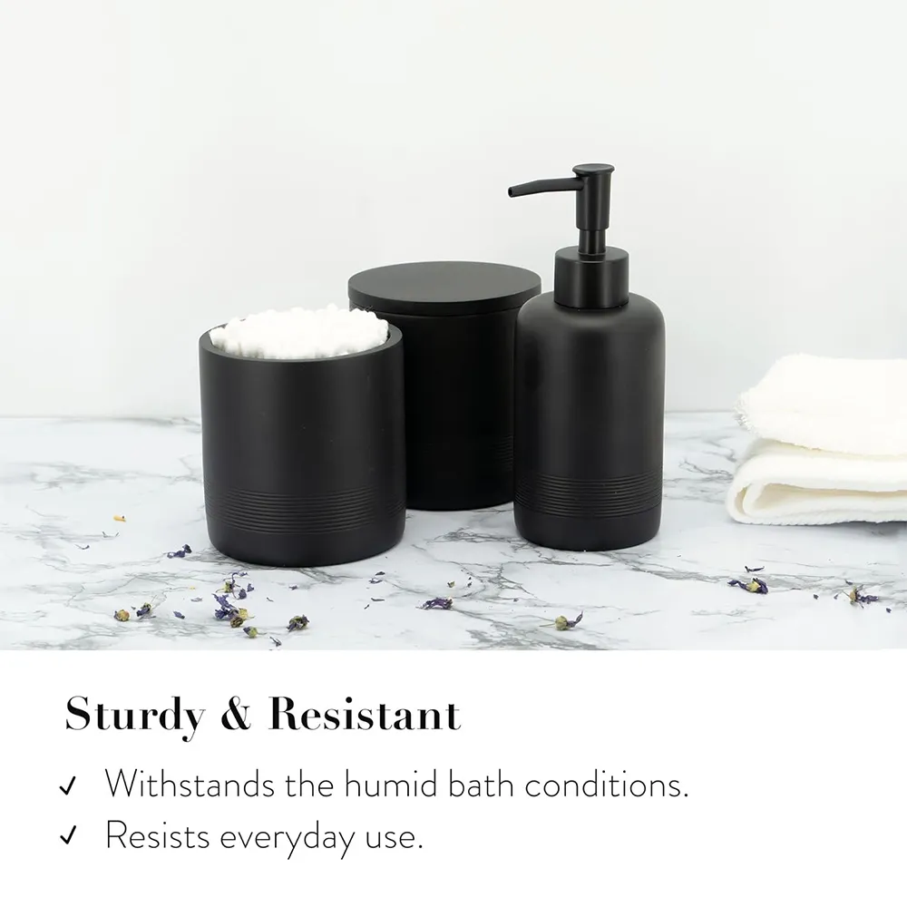 Resin Bathroom Accessories 6 Pcs Toothbrush Holder Lotion Soap Dispenser For Countertop Vanity Organizer Bathroom Accessory Set