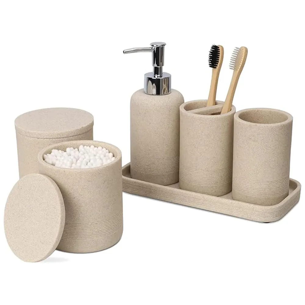 Wholesale Elegant Resin Bathroom Accessories Set Featuring Stylish Designs For Enhancing Your Bathroom Decor And Functionality