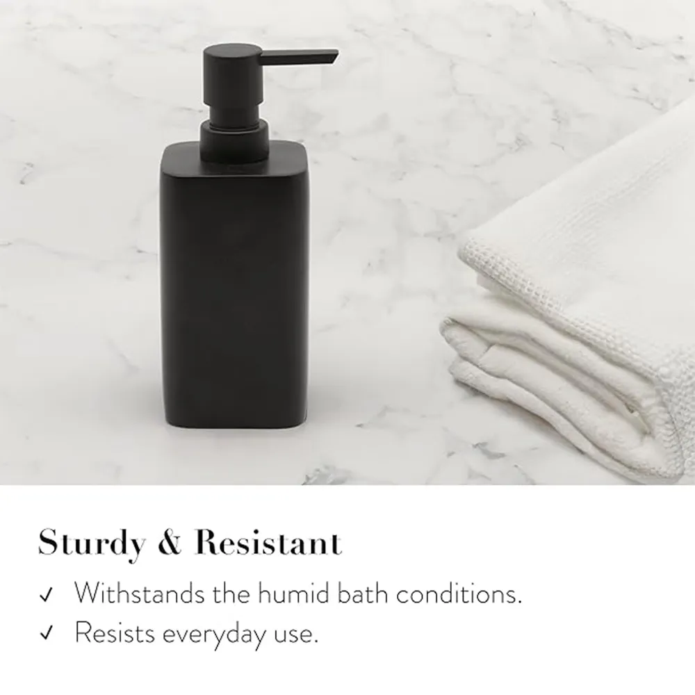 Best Selling Luxury Matte Black Home Bathroom Sets Decorations Resin Bathroom Accessories Set With Soap Dispenser