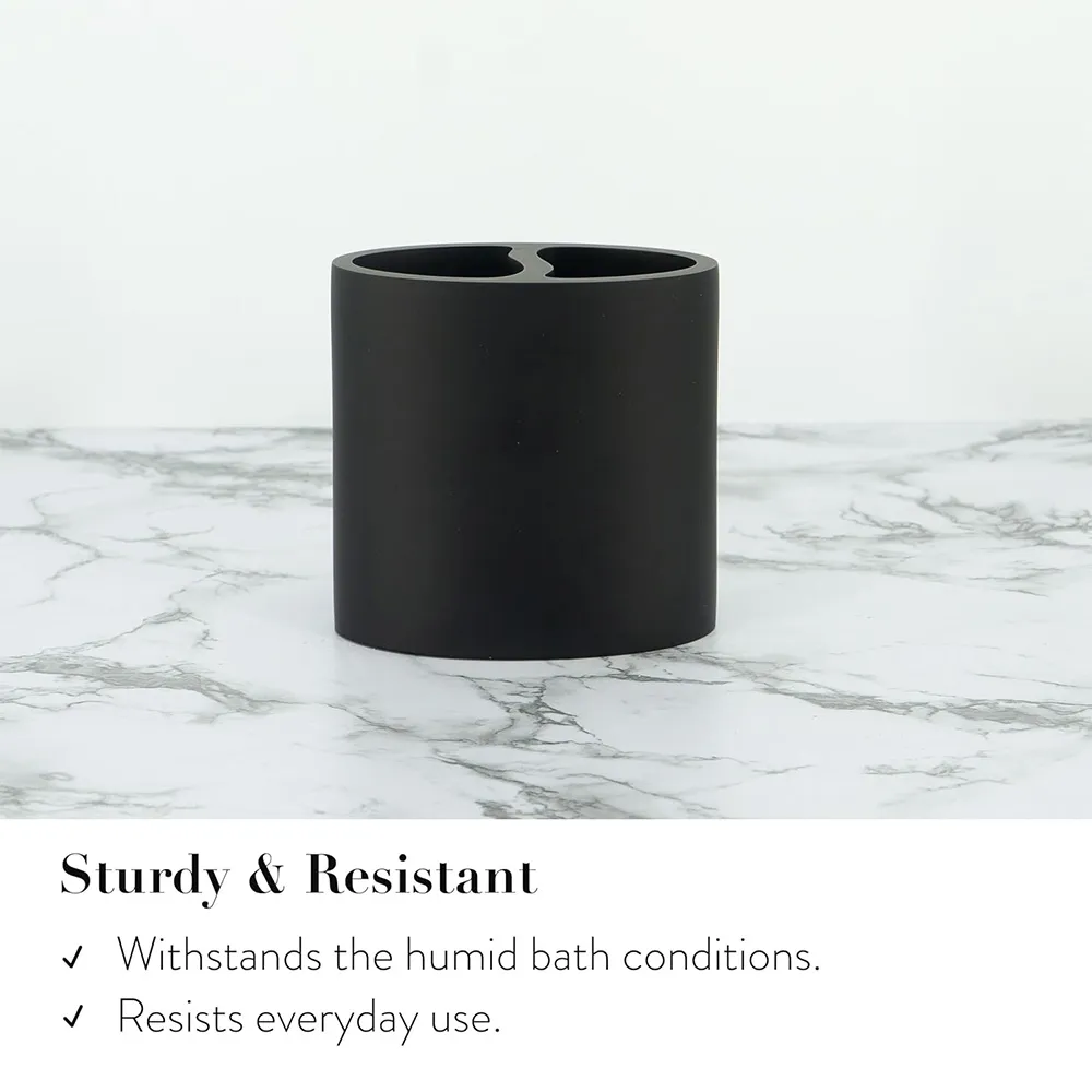 Environmentally Friendly Hotel Guest Bathroom Sets Natural Resin Bathroom Amenity Set Black Resin Bathroom Accessories Set