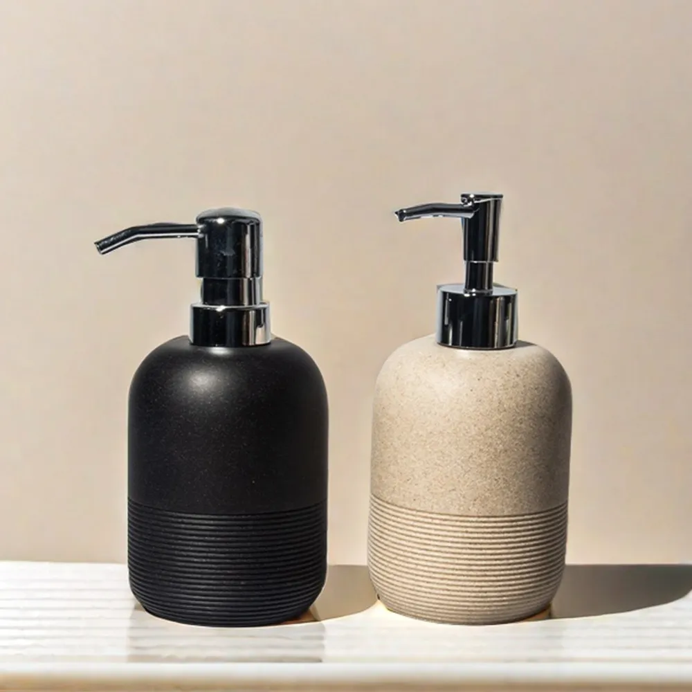 Beige Black Hand Soap Dispenser Resin Liquid Soap Dispenser For Bathroom Countertop Dish Wash Soap Dispenser For Kitchen