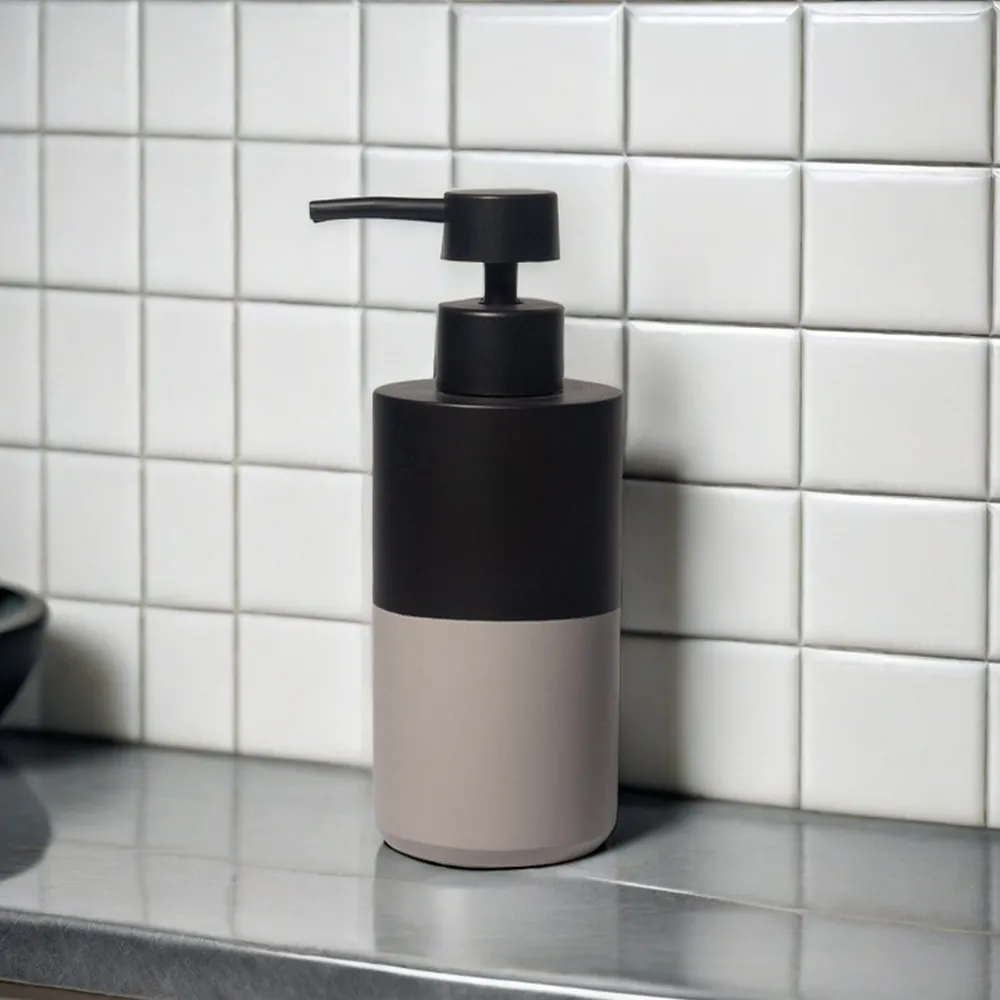 Minimalism Black Gray Splicing Bathroom Furniture Accessories Concrete Bathroom Accessories Set Liquid Bottle Dispenser