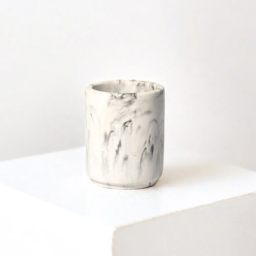 2025 New Product Customized Color Empty Cement Jar Candle Pottery Concrete Marble Effect Candle Jar Scented Candle For Home